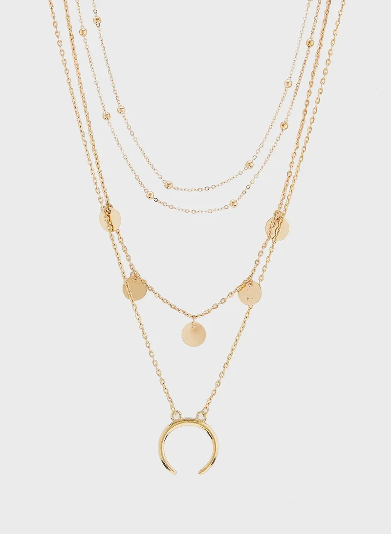 Ginger Layered Discs Necklace