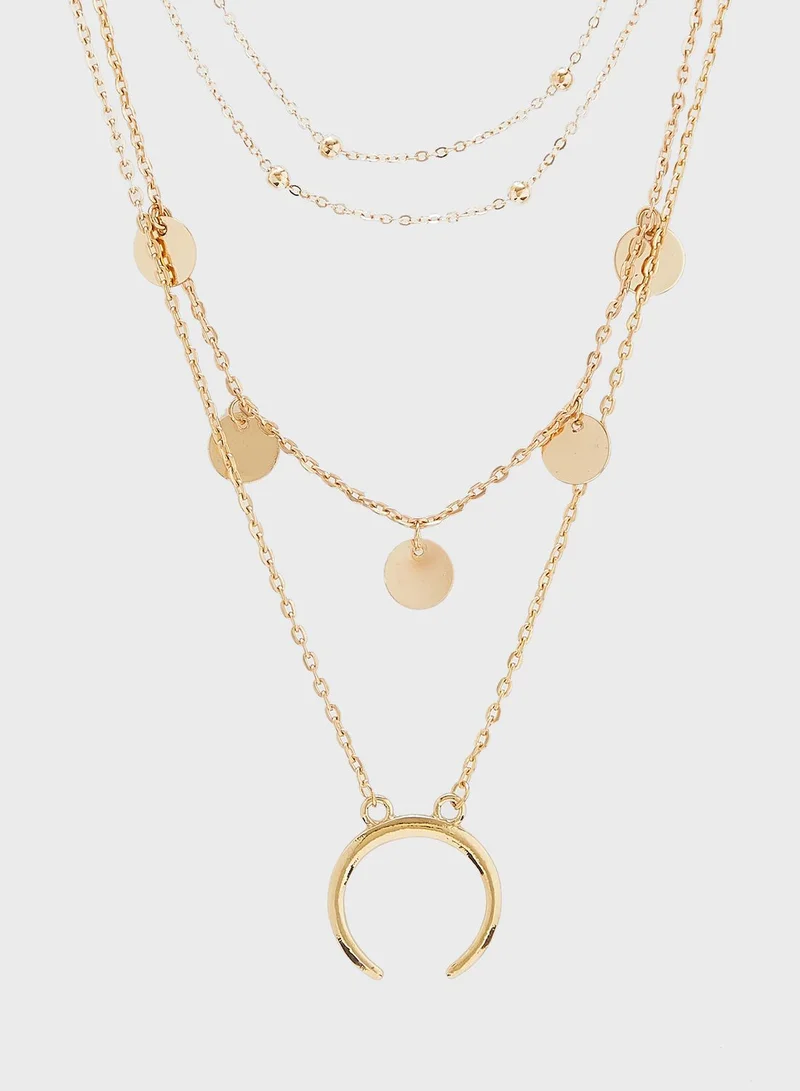 Ginger Layered Discs Necklace