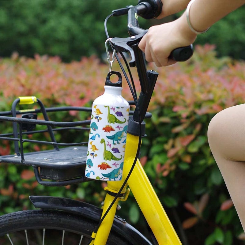 FirseBUY Water Bottle Light Portable 600ml Aluminium Water Bottle with Dinosaur Pattern Print Funny Bottle Gift for Kids Girls and Boys - Image 3