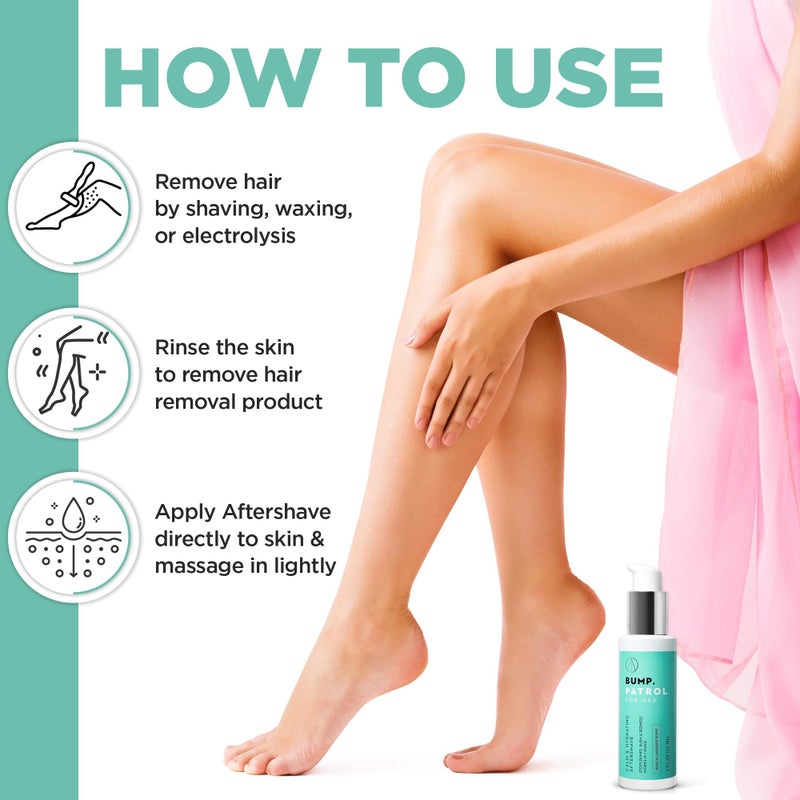 Bump Patrol bump patrol aftershave for Women, Calm & Hydrating after shave for women - ingrown hair treatment, Razor Bumps & Burn Relief, Rose & Lavender Scent, Dye & Sulfate Free - 2 Fl Oz - Image 5