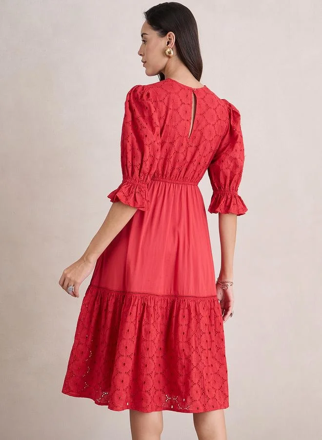 Femmella Eyelet Tiered Dress