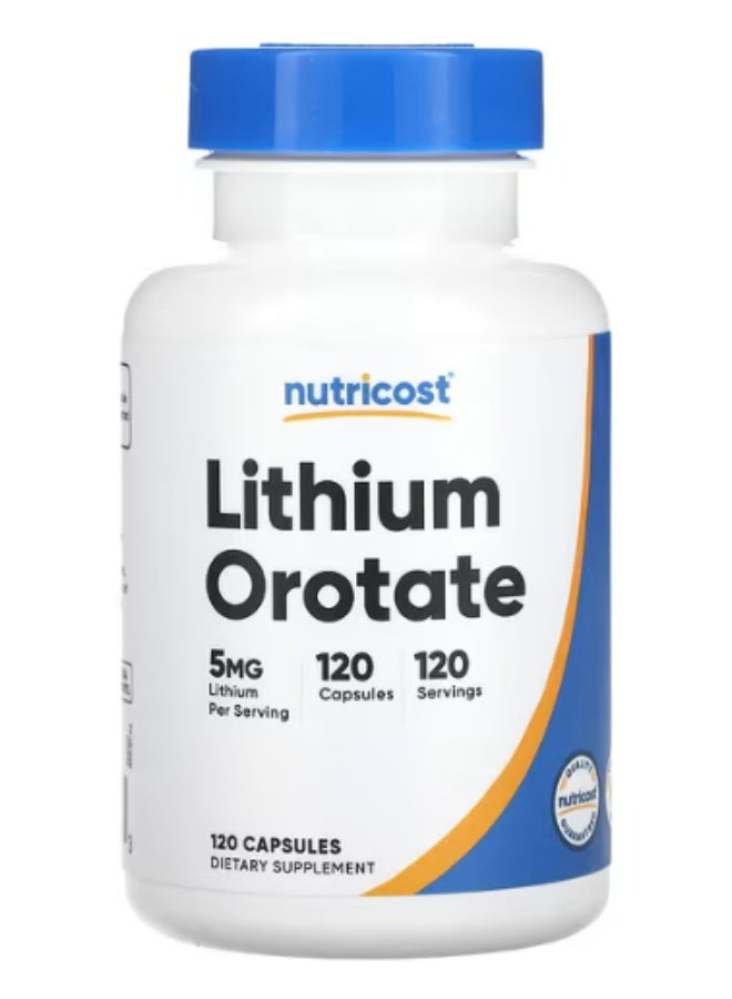 Nutricost, أوروتات الليثيوم، 5 ملغ، 120 كبسولة
