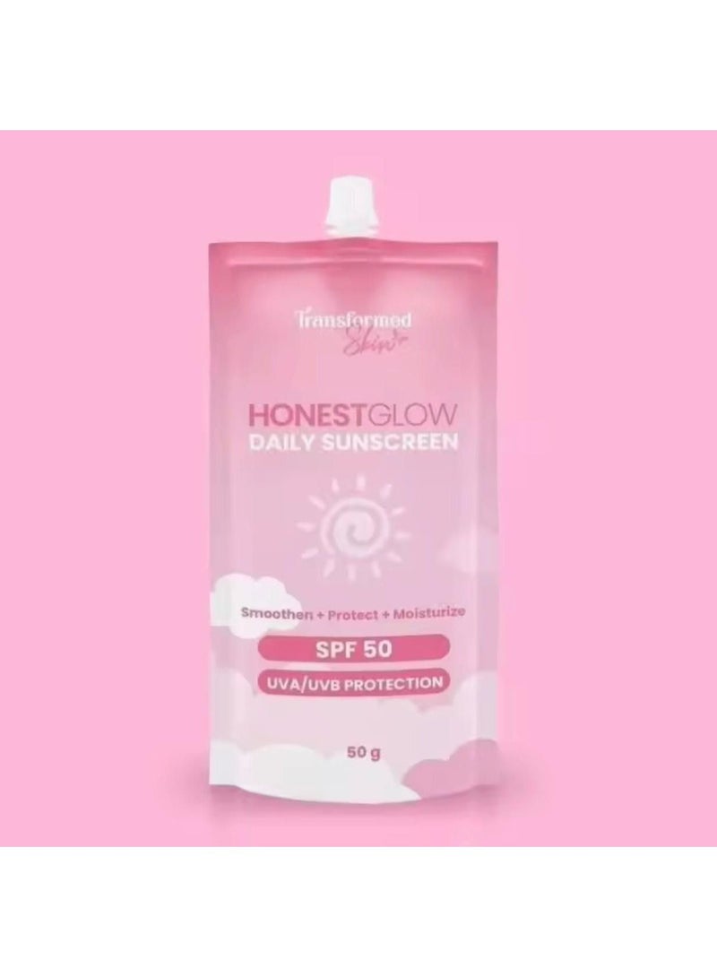 Transformed Skin Honest Glow Daily Sunscreen Spf 50 - 50 grams - Image 1