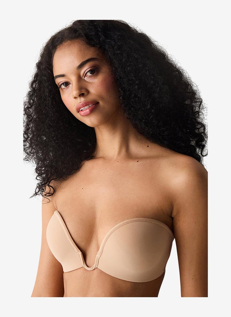 Penti Women Deep Decollete Beige Push Up Wired Padded Bra - Image 1