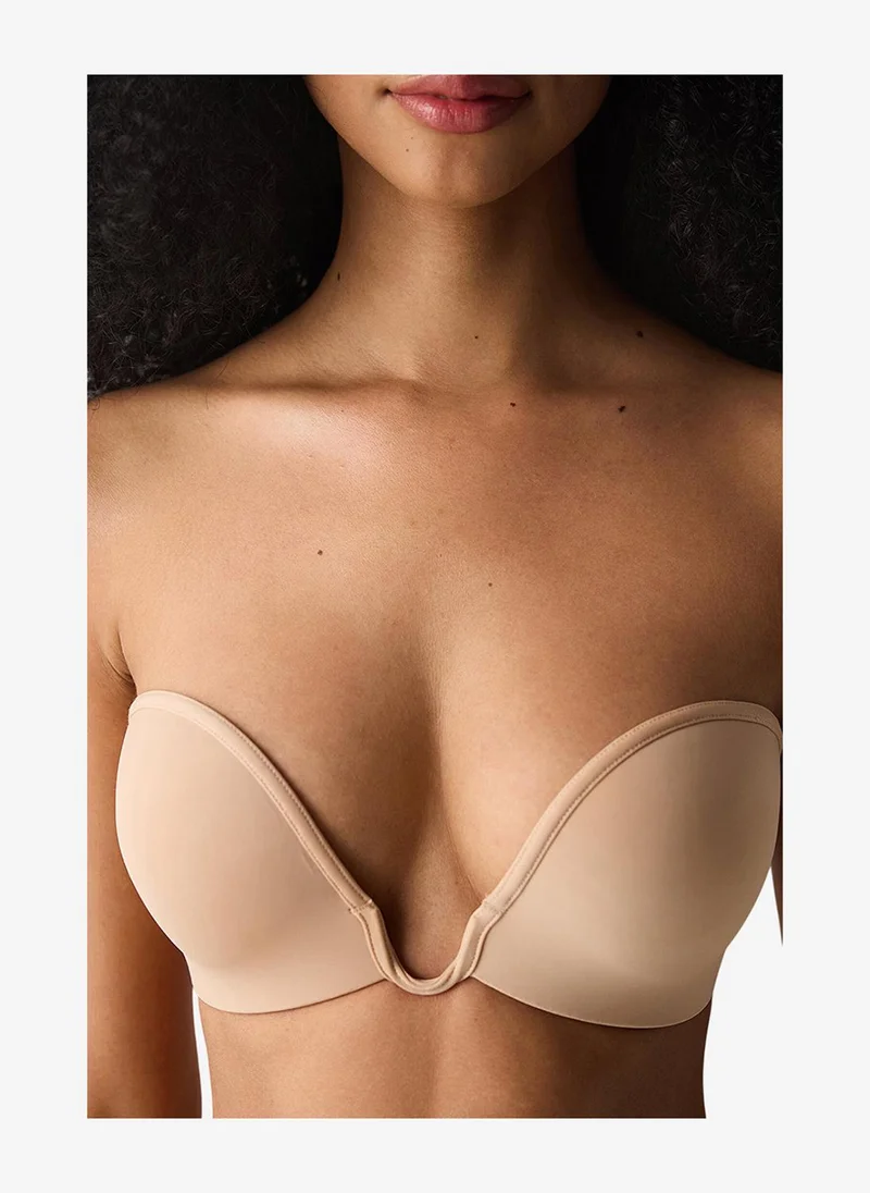 Penti Women Deep Decollete Beige Push Up Wired Padded Bra