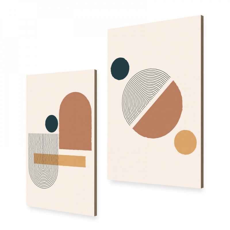 ماركتنا لوحة قماشية ثنائية بتصميم مودرن بمقاس اجمالي 100×70 سم - Image 2