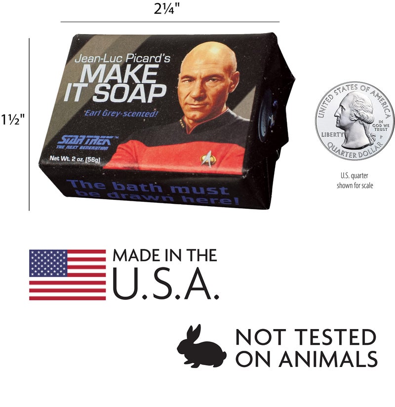 The Unemployed Philosophers Guild Star Trek Jean Luc Picard Make it Soap! - Made in the USA, 2oz (56g) Travel or Hotel Sized Guest Bar Soap - Image 2