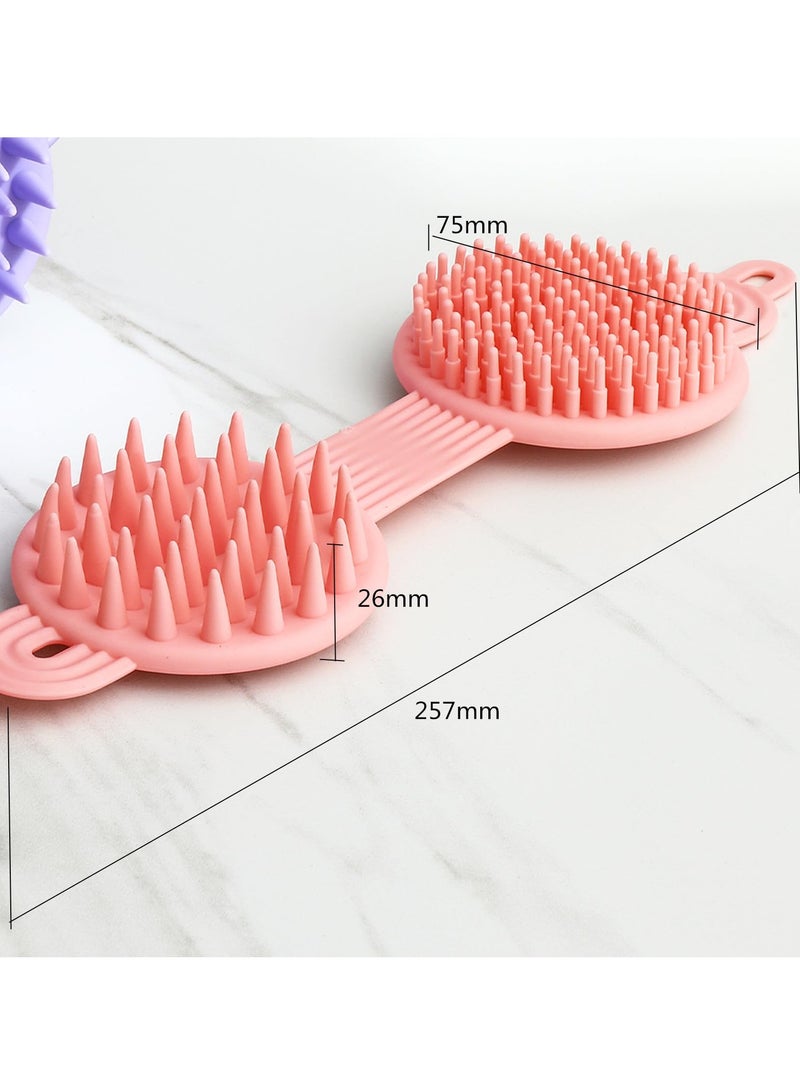 Zikra 4 Pcs Scalp Massagers, Soft Silicone Shampoo Brush, Manual Head Scrubber, Wet & Dry Scalp Scrubber for Hair Growth, Dandruff Removal, Scalp Massage, Shower Head Brush for All Hair Types - Image 4