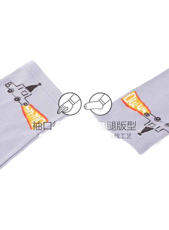 Red Bean Hongdou Big Boys' Pajama Set, Pure Cotton Long-Sleeve Children'S Loungewear, Autumn Season, Turn-Down Collar, Long-Sleeve Top And Long Pants, Two-Piece Set H1J3191, Ailis Blue, 160 - Image 3