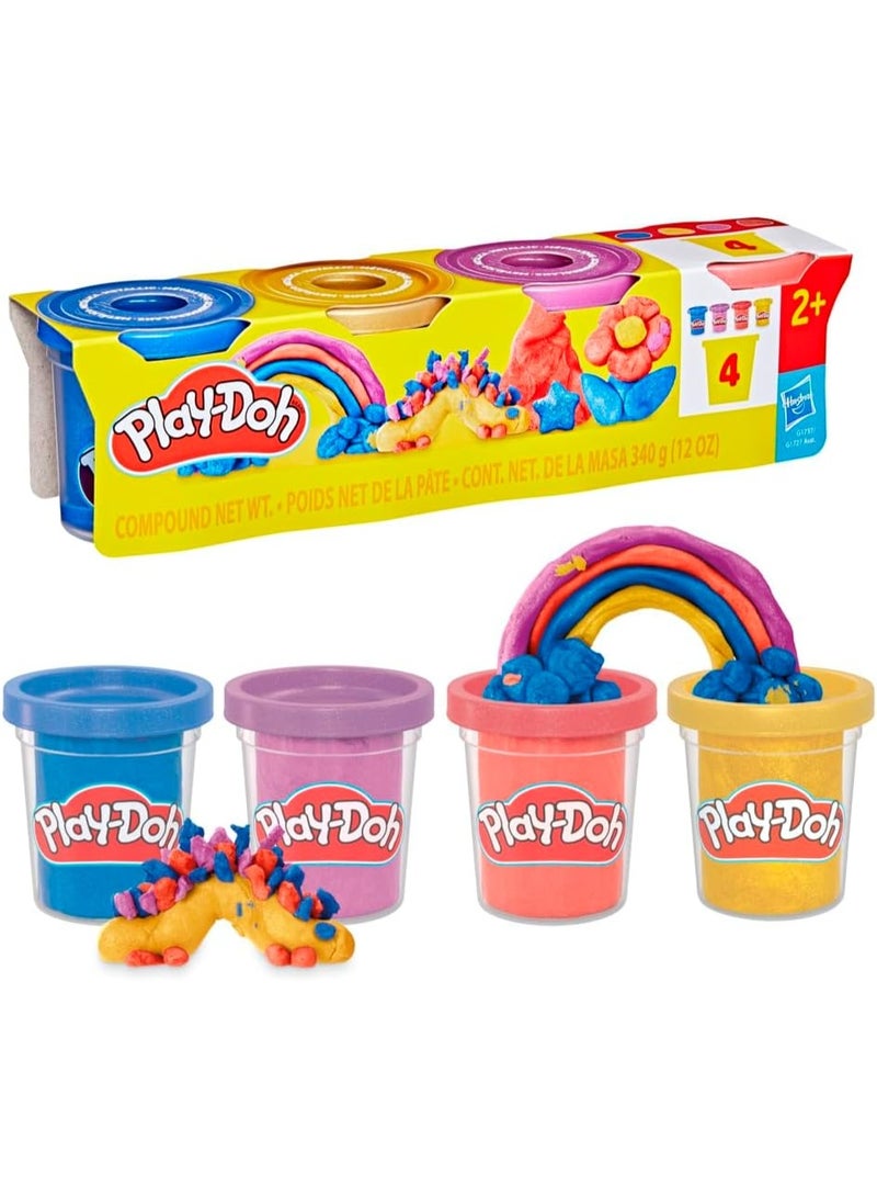 Play-Doh Metallic Shine Modeling Compound 4-Pack - Sparkle Dough for Arts & Crafts, Creative Play for Kids 2+ - Image 1