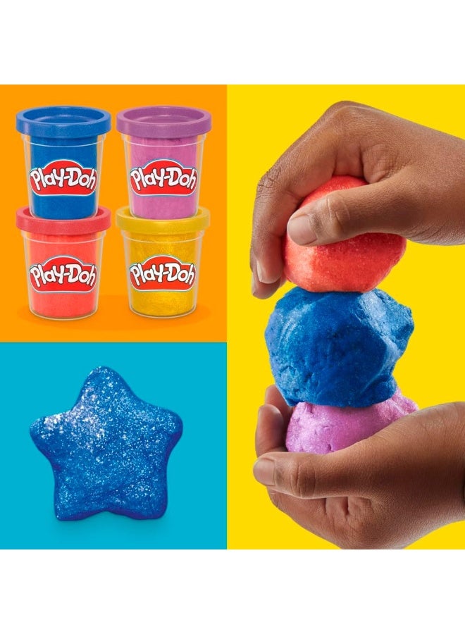 Play-Doh Metallic Shine Modeling Compound 4-Pack - Sparkle Dough for Arts & Crafts, Creative Play for Kids 2+ - Image 3