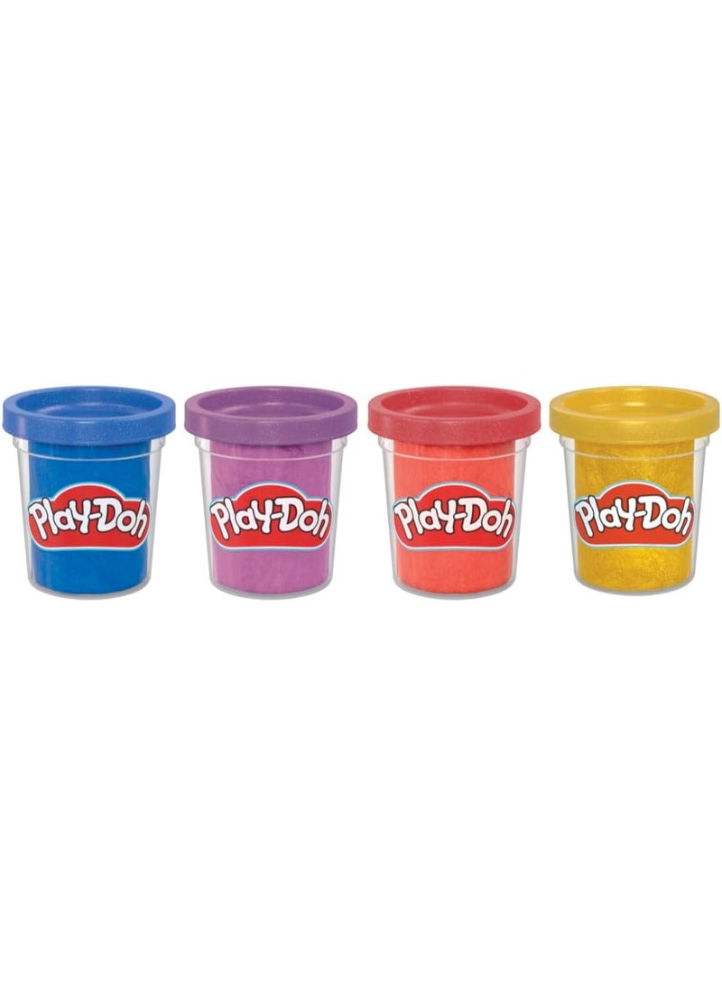 Play-Doh Metallic Shine Modeling Compound 4-Pack - Sparkle Dough for Arts & Crafts, Creative Play for Kids 2+ - Image 2