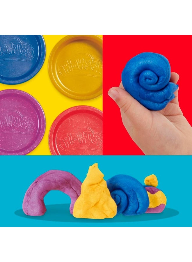 Play-Doh Metallic Shine Modeling Compound 4-Pack - Sparkle Dough for Arts & Crafts, Creative Play for Kids 2+ - Image 4