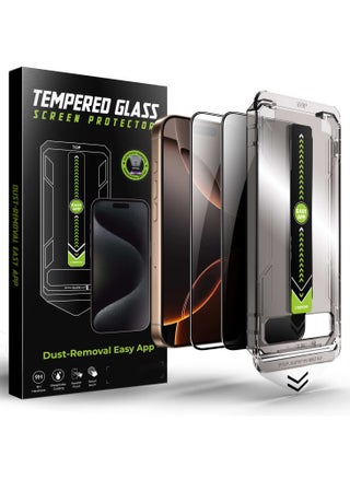 2 Screen Protector iPhone 14 Pro Privacy+Clear Easy Installation, High Quality, 9H Hardness, A++ Grade  Enjoy versatile protection that meets your daily needs — combining high transparency and advanced privacy technology. Designed for ultra-precise, effortless installation using a smart alignment frame that ensures accurate, bubble-free application with a single press.  Crafted from reinforced Japanese Asahi glass, rated 9H for superior scratch and dust resistance, and certified with top-tier A++ quality. It delivers long-lasting protection and high-definition clarity without compromising touch sensitivity. Fully supports natural touch response and includes an anti-fingerprint coating with a sleek black-edge finish.  This flexible dual-pack includes both a clear screen protector and a privacy screen protector — each offering high quality and allowing you to switch based on your environment and lifestyle. - pzsku/Z9F19085CCC957C221BB8Z/45/1746793658/fc01c98c-b187-41d1-9710-2c83ffe855e6