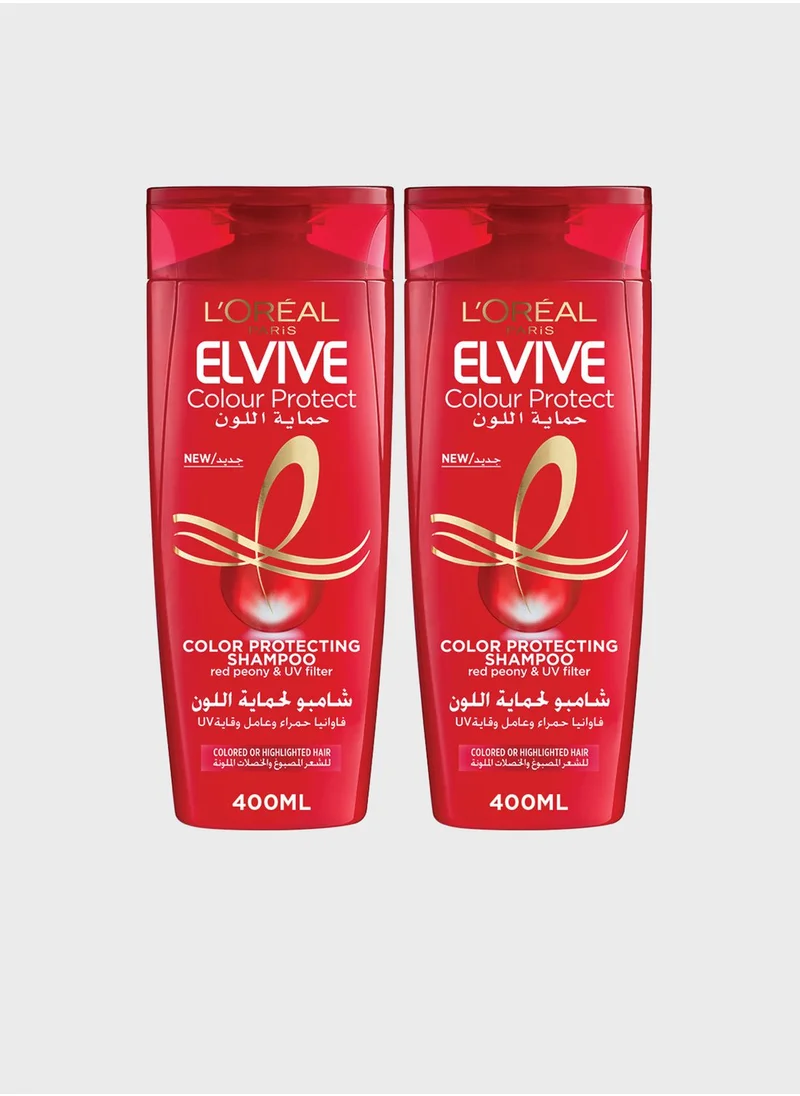 L'OREAL PARIS Elvive Color Protect Shampoo 400ml Twin Pack, Savings 30%