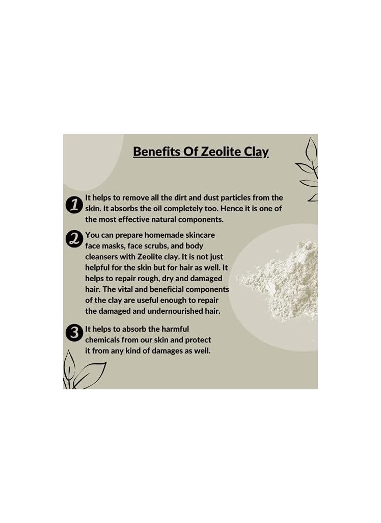 minature - Zeolite Clay powder by mi nature | Zeolite clay | 227g(8 oz) | Absorbs excess oil | Skincare face masks, face scrubs, and body cleansers |Repair Damaged Hair | Vegan | 100% Natural - Image 1