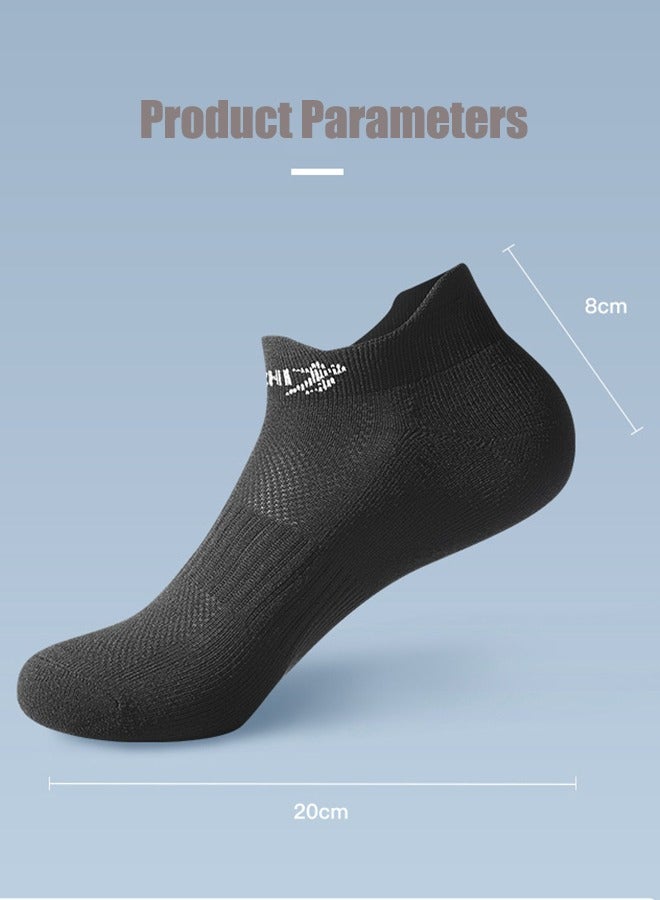 REXCHI Leiqi Outdoor Sports Basketball Running Training Ankle Towel Bottom Pure Cotton Deodorant Comfortable Moisture Wicking Socks For Men, Women And Boys 2 Pairs (Black And White) - Image 5