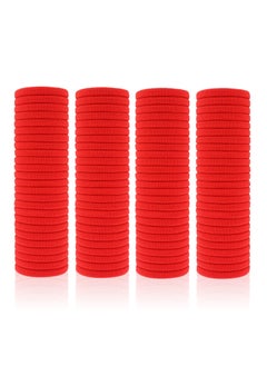 100 Pack Seamless Hair Ties for Women Girls Ponytail Holders for Thick Hair Red