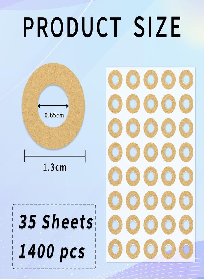 Yeachlaing Hole Reinforcement Stickers Labels,Kraft,Pack of 1400 - Image 2