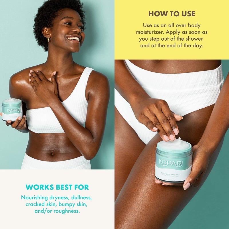 Kopari Organic Coconut Melt | Multi Purpose Skin Moisturizer, 100% Unrefined Coconut Oil Skin Care For Body, Hair, Face | Vegan, Cruelty Free, Paraben & Sulfate Free | 5.1 Oz - Image 4