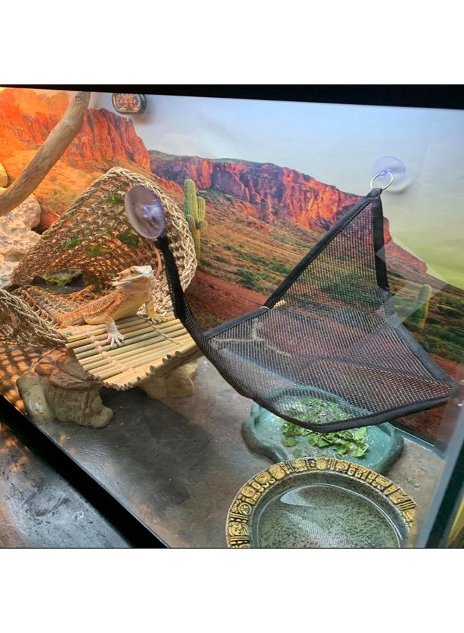 kathson Bearded Dragon Hammock Lounger Reptile Breathable Mesh Hammocks Hanging Vines Plants Tank Accessories Habitat Decor for Lizard Gecko Snake Chameleon Iguana Amphibians(3 PCS) - Image 2