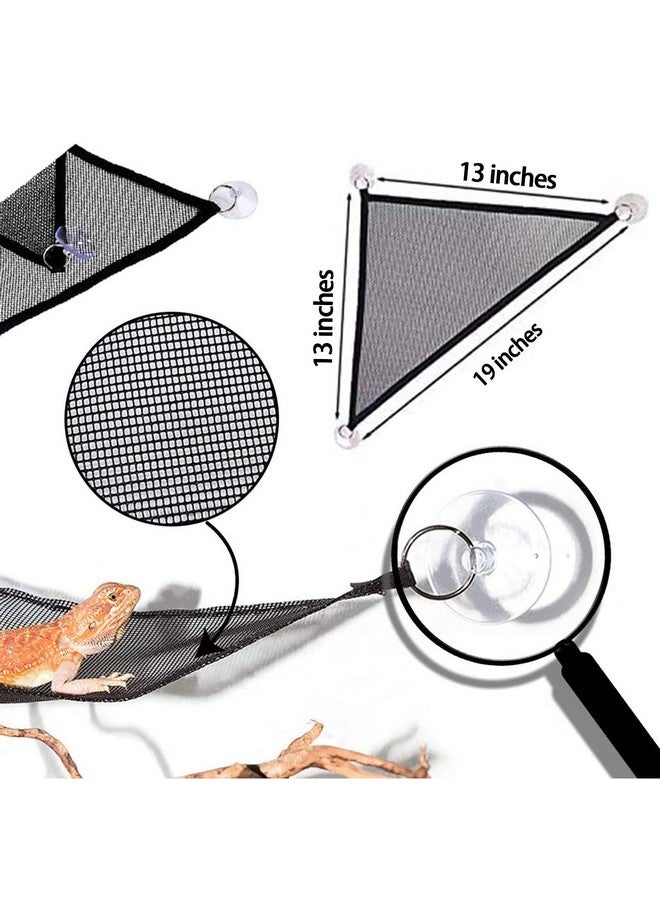 kathson Bearded Dragon Hammock Lounger Reptile Breathable Mesh Hammocks Hanging Vines Plants Tank Accessories Habitat Decor for Lizard Gecko Snake Chameleon Iguana Amphibians(3 PCS) - Image 4