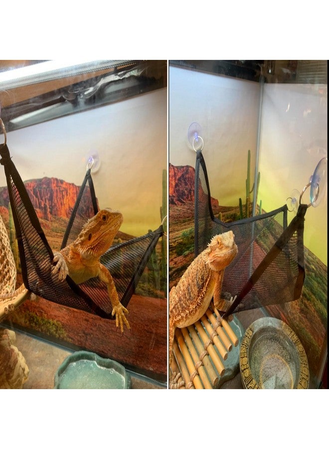 kathson Bearded Dragon Hammock Lounger Reptile Breathable Mesh Hammocks Hanging Vines Plants Tank Accessories Habitat Decor for Lizard Gecko Snake Chameleon Iguana Amphibians(3 PCS) - Image 5