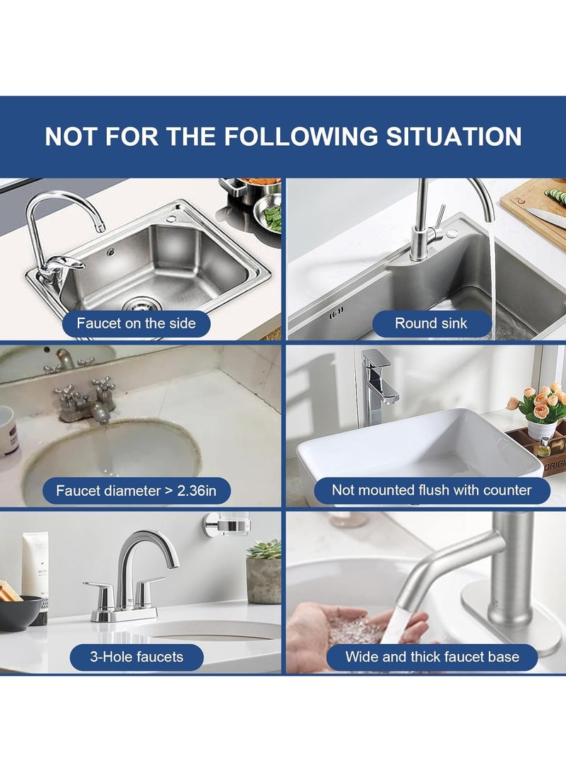 Relex Kitchen Sink Splash Guard, Silicone Draining Mat for Sink, Longer Silicone Faucet Drainer Pad, Sink Protectors for Kitchen Sink Mat, Sponge Holder for Kitchen Sink Accessories, Black - Image 4