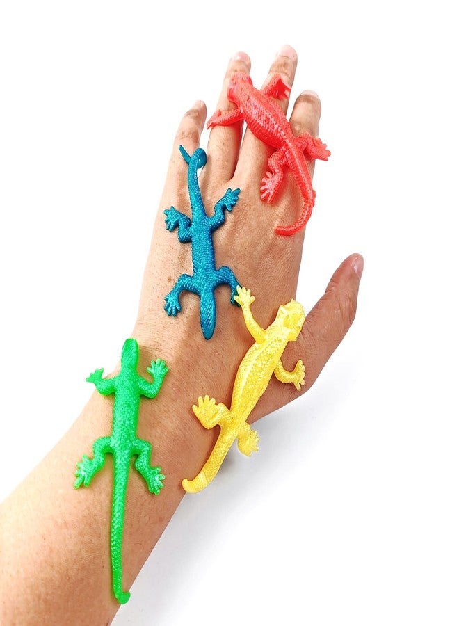 TIHOOD 52PCS Stretchy Lizard Toys Rubber Fake Lizards Set for Halloween Party Favors Decoration Easter Egg Basket Stuffers Classroom Prizes Themed Parties Present Bags for Kids Teens Adults - Image 3