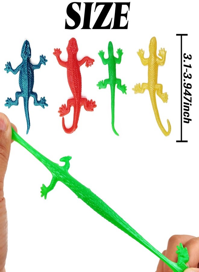 TIHOOD 52PCS Stretchy Lizard Toys Rubber Fake Lizards Set for Halloween Party Favors Decoration Easter Egg Basket Stuffers Classroom Prizes Themed Parties Present Bags for Kids Teens Adults - Image 2