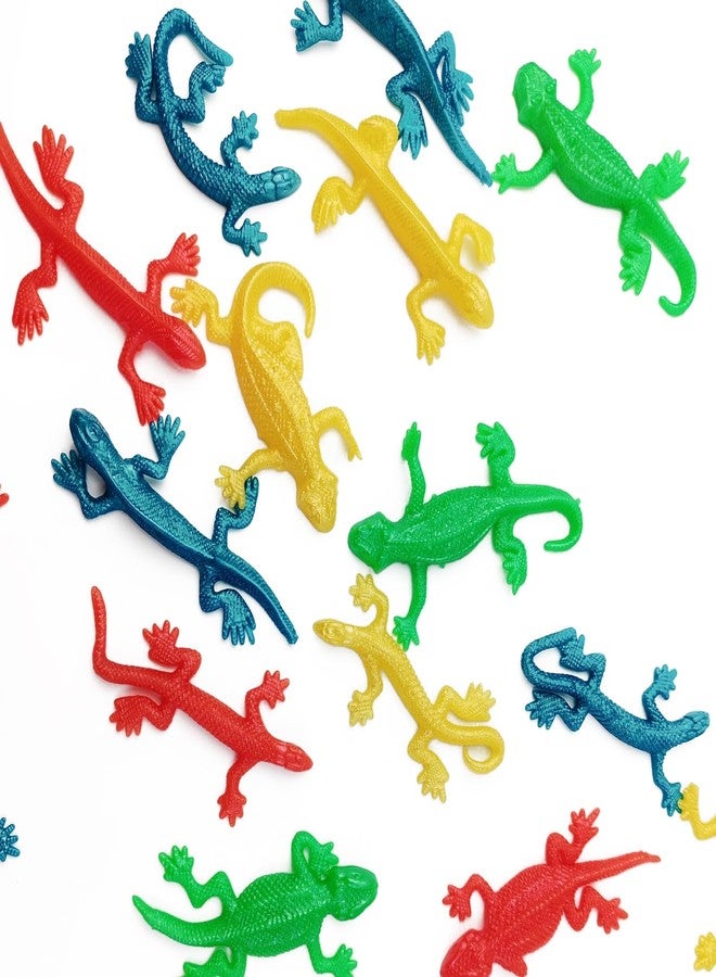 TIHOOD 52PCS Stretchy Lizard Toys Rubber Fake Lizards Set for Halloween Party Favors Decoration Easter Egg Basket Stuffers Classroom Prizes Themed Parties Present Bags for Kids Teens Adults - Image 5