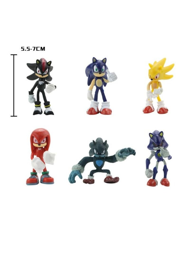 JUNYOUK - Set Sonic figure Tails Werehog Action Figures Knuckles doll Dr. Eggman Cartoon Figurines Collectible Dolls Kids Hedgehog Toy - Image 1