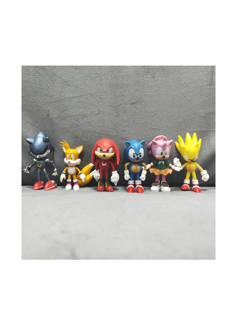 JUNYOUK - Set Sonic figure Tails Werehog Action Figures Knuckles doll Dr. Eggman Cartoon Figurines Collectible Dolls Kids Hedgehog Toy - Image 1
