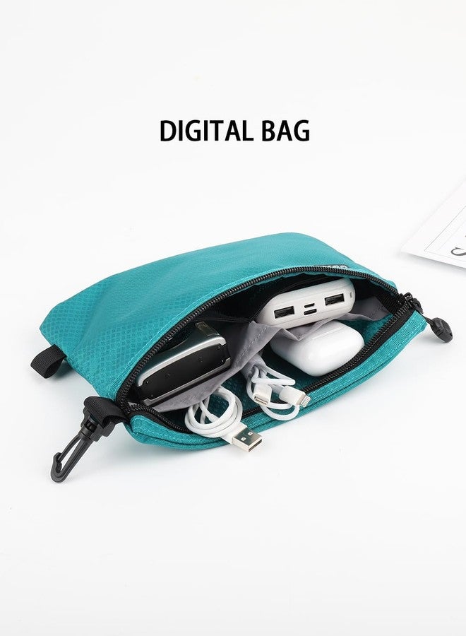 GOX Small Toiletry Bag for Men Bulk Cosmetic Bag Dopp Kit Carry On Zipper Pouch Organization Nylon Small Packing Sack Waterproof (Turquoise) - Image 4
