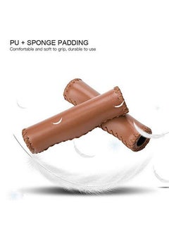 Dilwe Bike Handlebar Grip Pu Sponge Handle Bar End Grip With Double Lock For Most Bikes(Brown)  - Image 5