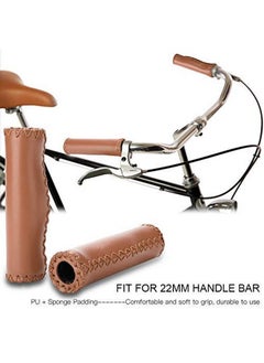 Dilwe Bike Handlebar Grip Pu Sponge Handle Bar End Grip With Double Lock For Most Bikes(Brown)  - Image 4