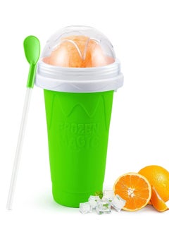 ميكسد Slushie صانع كأس ، تيك توك ماجيك الآيس كريم المجمد كأس ، كأس التبريد ، مزدوج مقذوف Slushie صانع كأس ، عصامي ميلك شيك الآيس كريم آلة ( الأخضر )  - Image 1