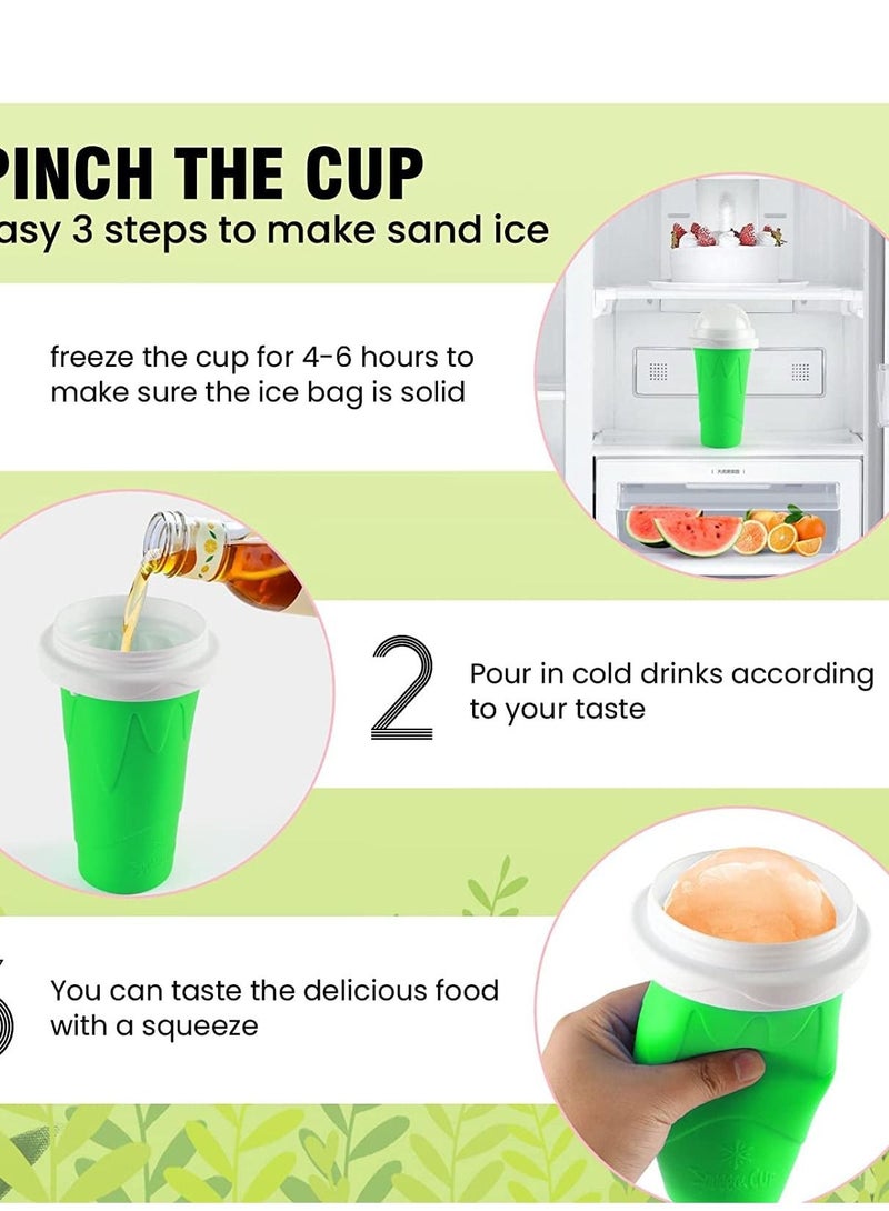 Slushie Maker Cup, Magic Quick Frozen Smoothies Cup, Cooling Cup, Double Layer Squeeze Slushy Maker Cup, Homemade Milk Shake Ice Cream Maker