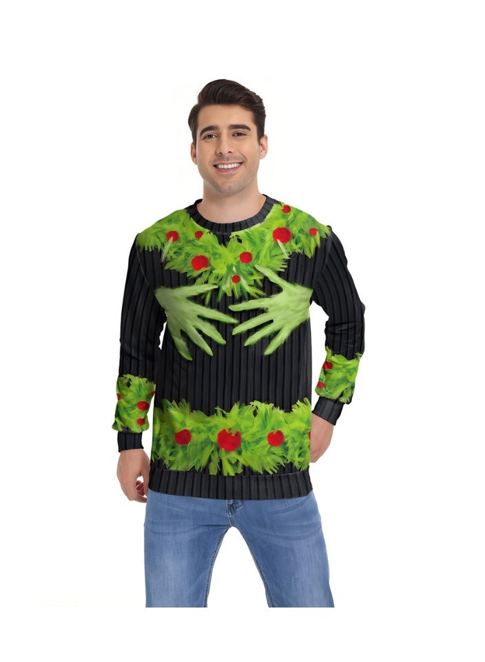 إسكدنيا جنس واحد عيد الميلاد القفز مطبوعة سترة سويتشرت الخريف الشتاء قمم الملابس - Image 1