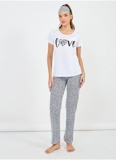 Leopard Love Print T-Shirt & Pyjama Set