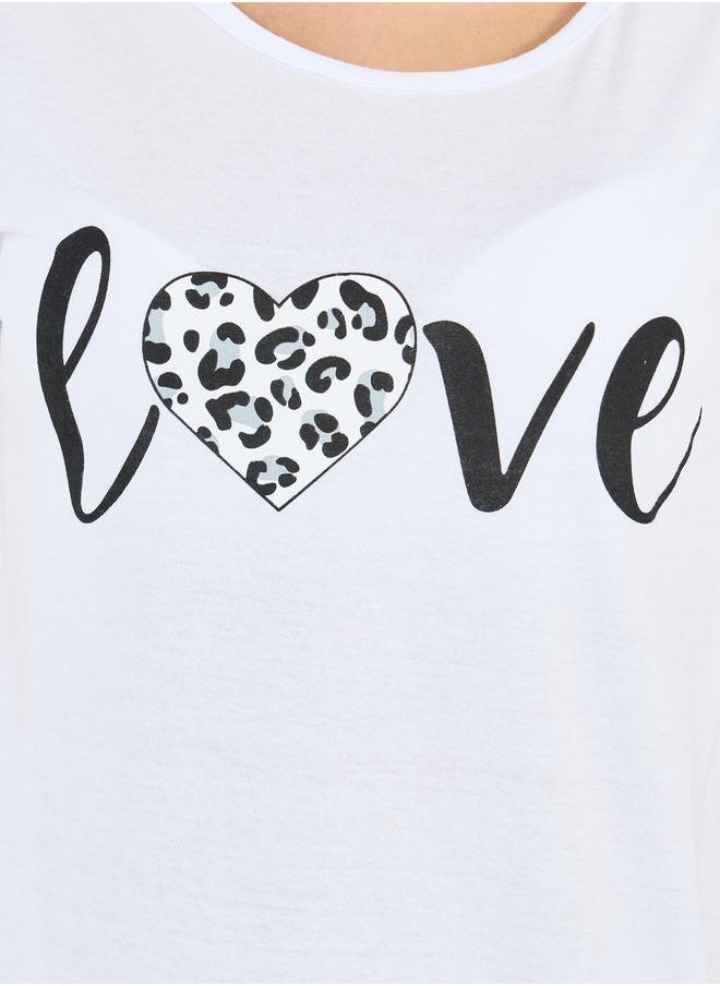 Styli - Leopard Love Print T-Shirt & Pyjama Set - Image 1