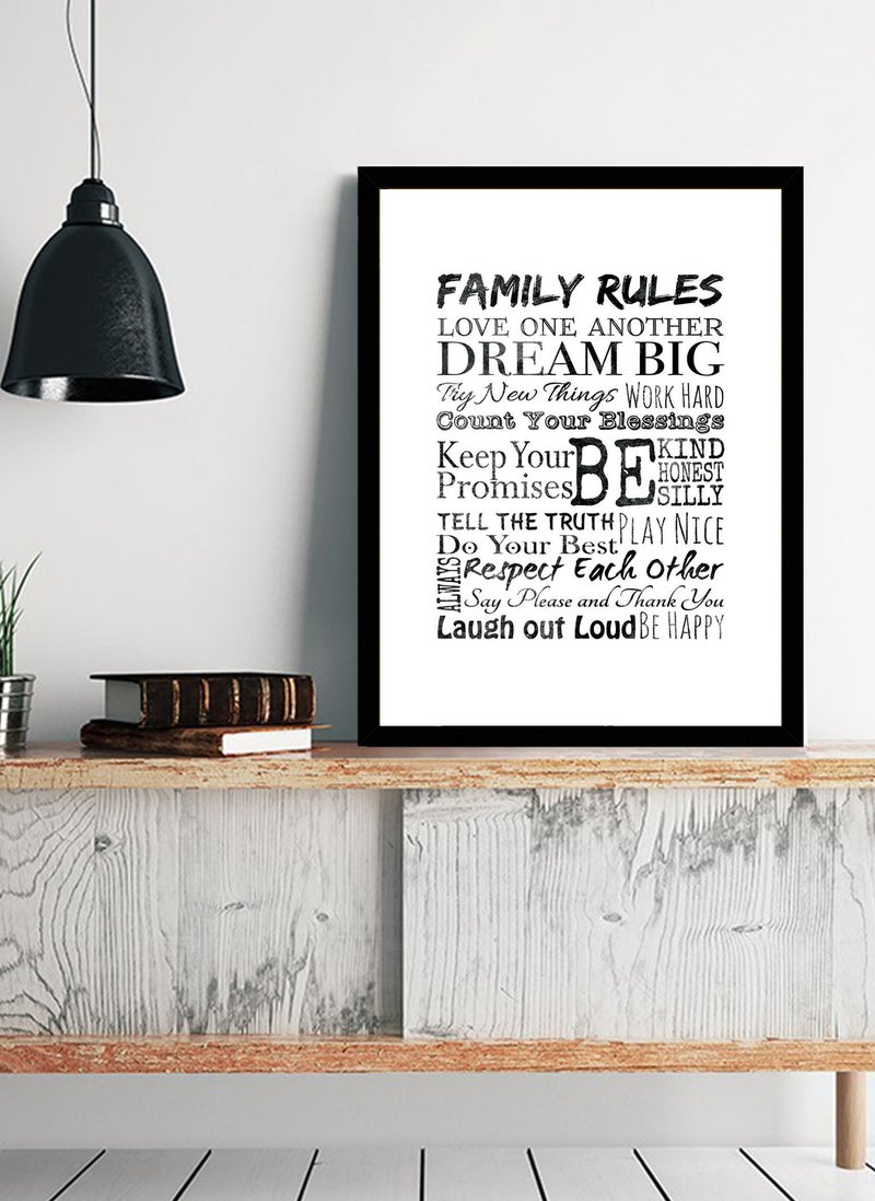 Spoil Your Wall Wall Posters with Family Rules Motivational Quote and Black Frame - Wall Arts Home Décor Photo Frames - 30x40cm by Spoil Your Wall  - Image 2