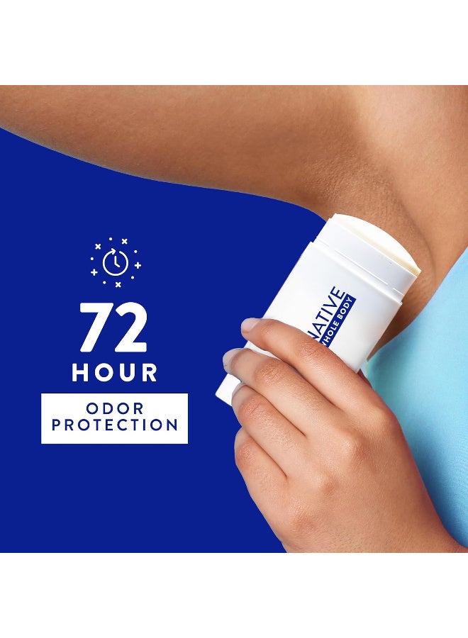 native Whole Body Deodorant Stick Contains Naturally Derived Ingredients, Deodorant for Men and Women | 72 Hour Odor Protection, Aluminum Free with Coconut Oil and Shea Butter | Unscented - Image 2