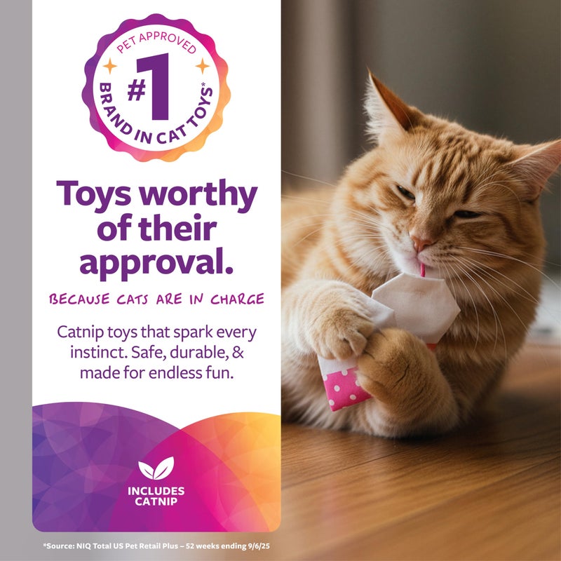 SmartyKat (2 Count Tea Teazers Catnip Cat Toys - Pink/Orange, 2 Count - Image 2