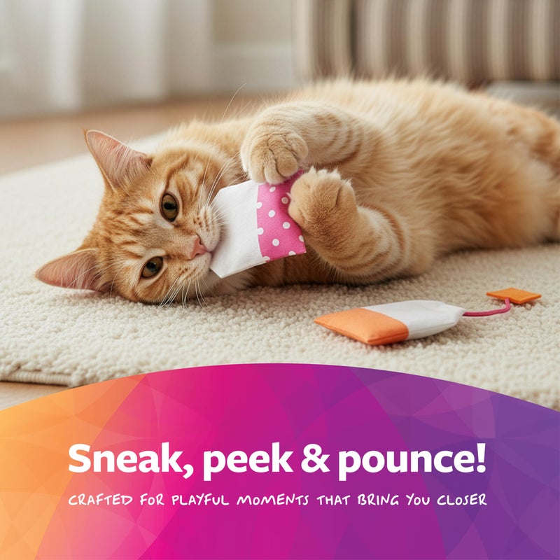 SmartyKat (2 Count Tea Teazers Catnip Cat Toys - Pink/Orange, 2 Count - Image 5