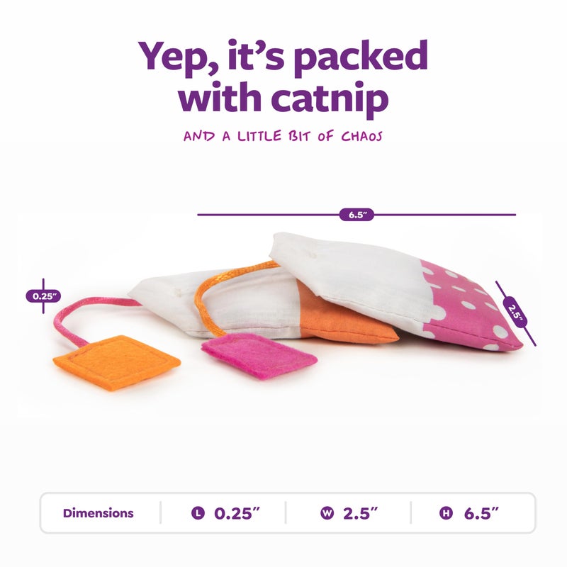 SmartyKat (2 Count Tea Teazers Catnip Cat Toys - Pink/Orange, 2 Count - Image 3