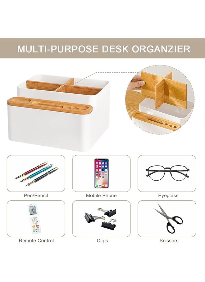 Desk Organizer Pen Pencil Holder With Compartments Table Storage Box With Divider Desktop Caddy With Adjustable Wooden Dividers For Home Office - pzsku/Z9F198D4E0C7B4C8C3545Z/45/_/1740916889/36f0553b-b4e2-4265-b8df-718f6f14e081