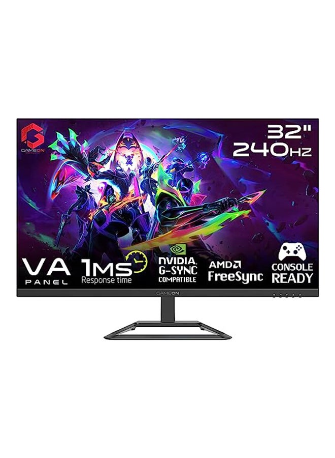 GAMEON 32 Inch Fhd 240Hz 1Ms 1920X1080 Flat Va Gaming Monitor With G-Sync And Free Sync Black Hdmi 2.1 Console Compatible Gop32Fhd240Va Black - Image 1