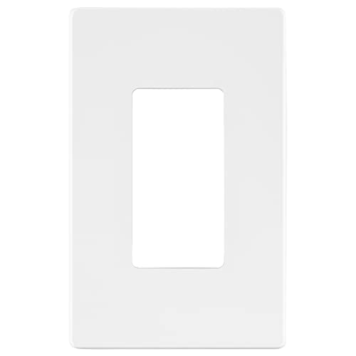 LIDER Matte Finish Decorator Switch Cover, Screwless Wall Plate, Mid-Size 1-Gang 4.88" x 3.11", Unbreakable Polycarbonate Thermoplastic, UL Listed, LSWP-31M-W, White - Image 1