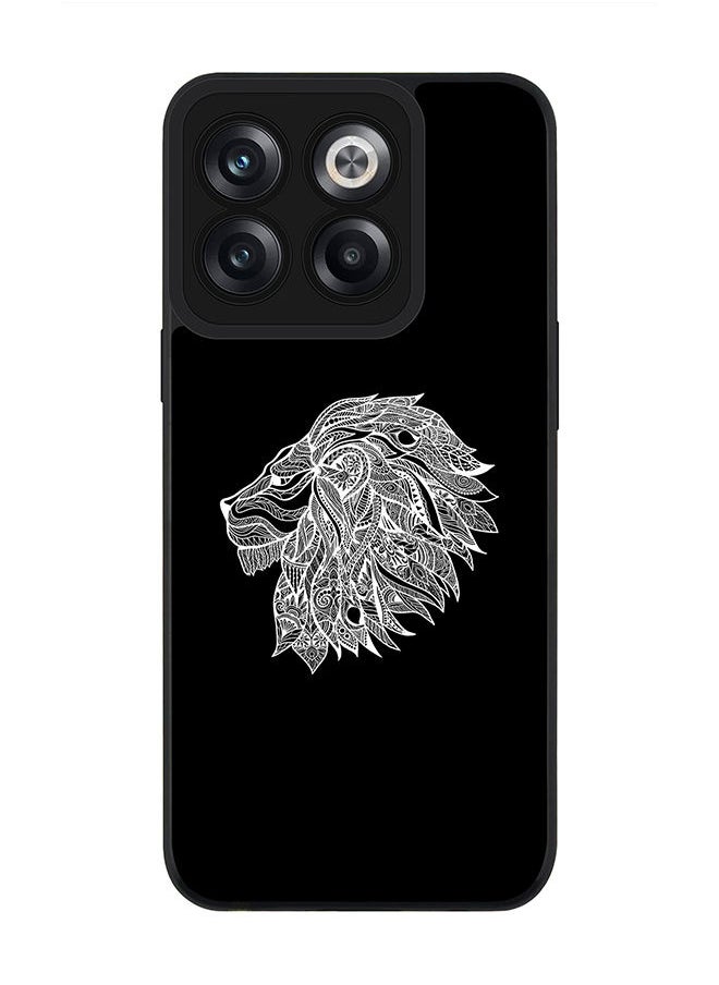 Stylizedd - Rugged Black edge case for OnePlus 10T Slim fit Soft Case Flexible Rubber Edges Anti Drop TPU Gel Thin Cover - Lion Abstract - Image 1